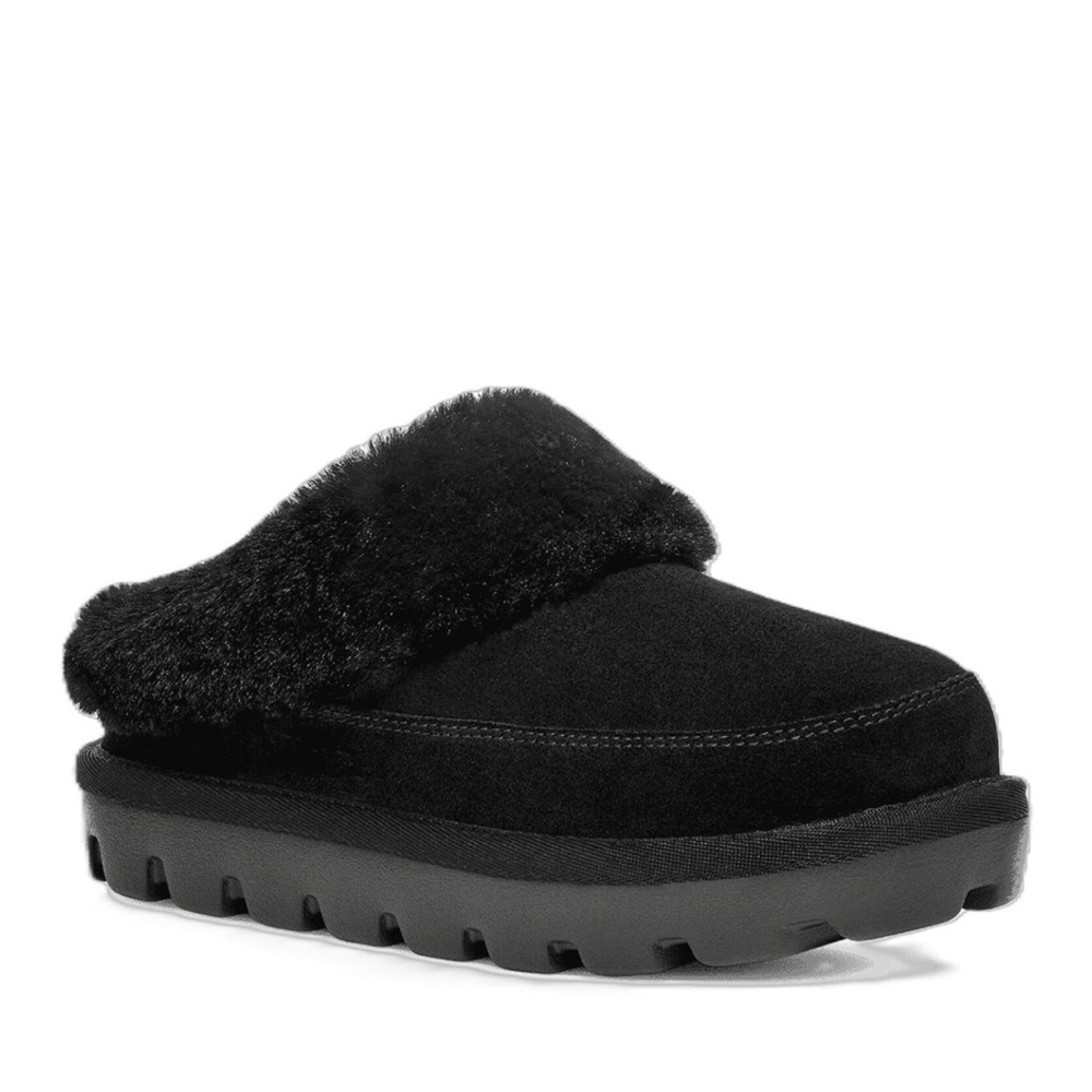 Koolaburra Black Fur-Lined Mules